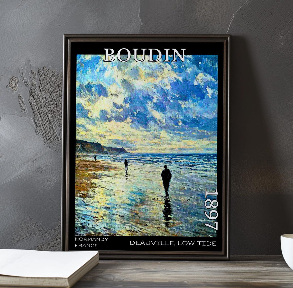 Eugene Boudin Deauville Low Tide 1897 Dark Moody Cloudscape Poster