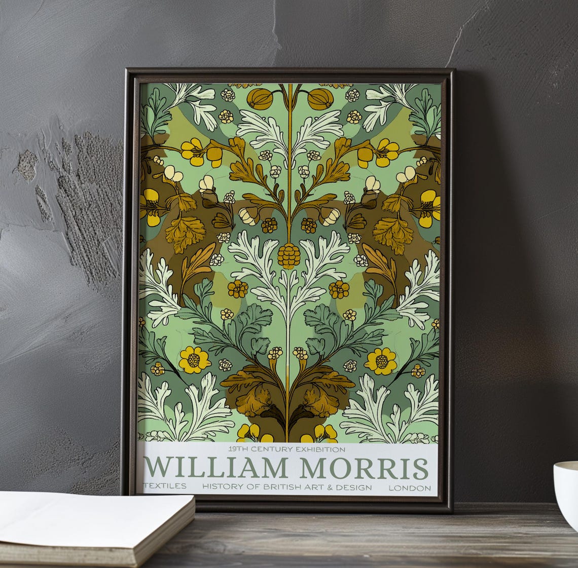 William Morris Sage Green Acanthus Textile Pattern Wall Poster