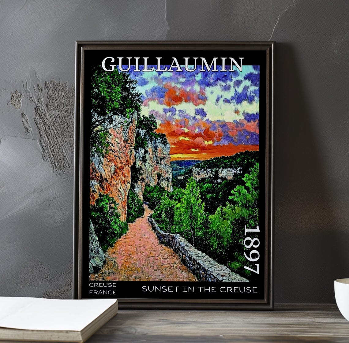 Guillaumin Sunset in the Creuse Stone Path to Gorge 1897 Poster