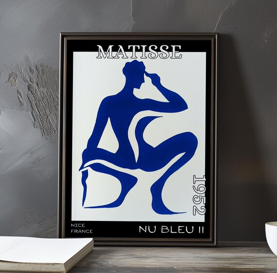 Henri Matisse Nu Bleu II 1952 Seated Blue Cutout Nude Poster