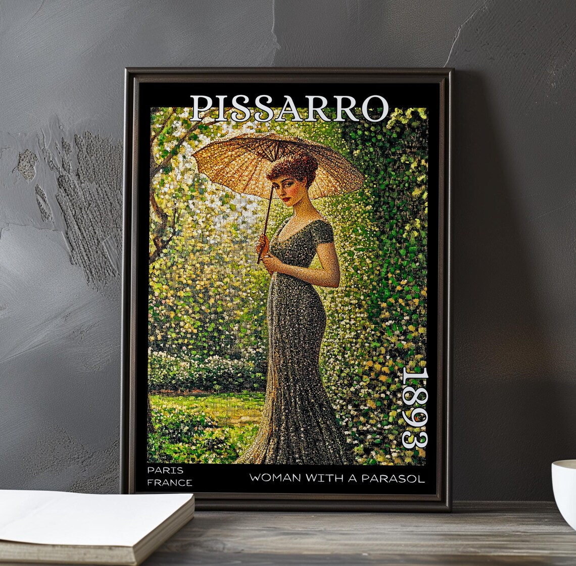 Pissarro Woman with a Parasol 1893 Pointillist Garden Stroll Poster