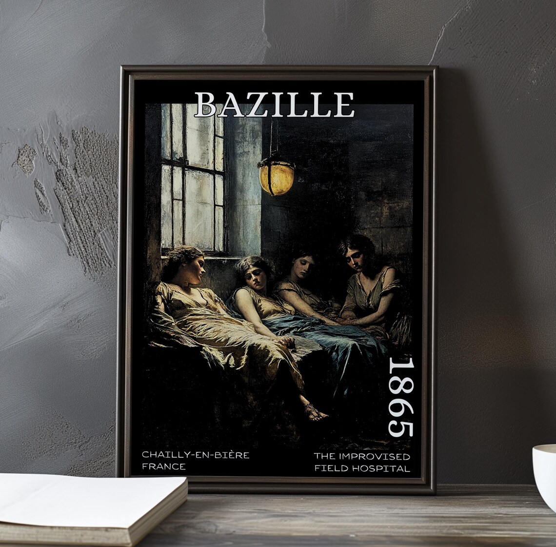 Bazille Field Hospital 1865 Lamp-Lit Women Resting Ward Art Poster