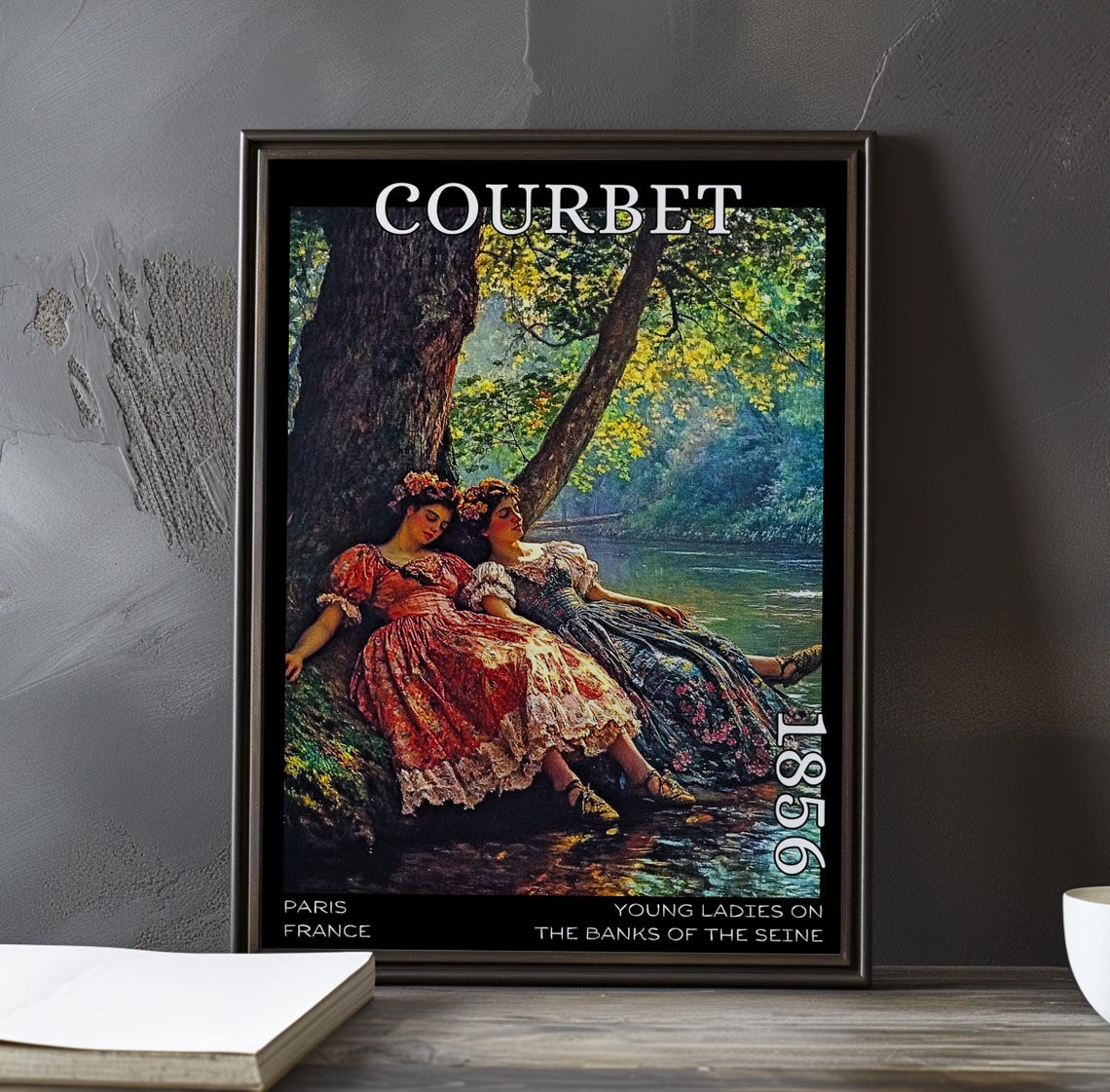Gustave Courbet Flower Crowns Dozing at the Water 1856 Poster