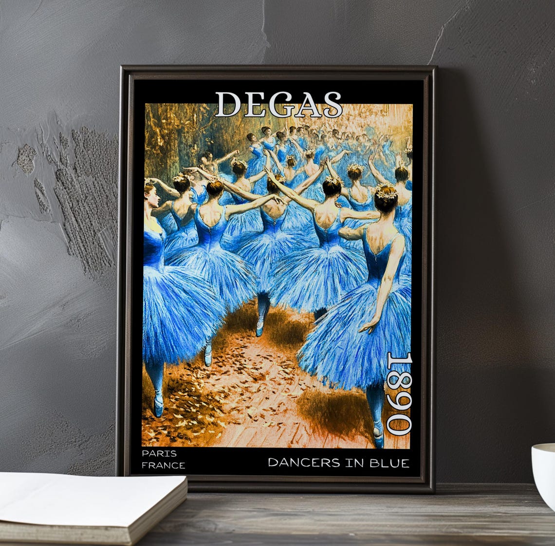 Corps de Ballet in Blue Tutus Arms Raised Degas-Style Poster