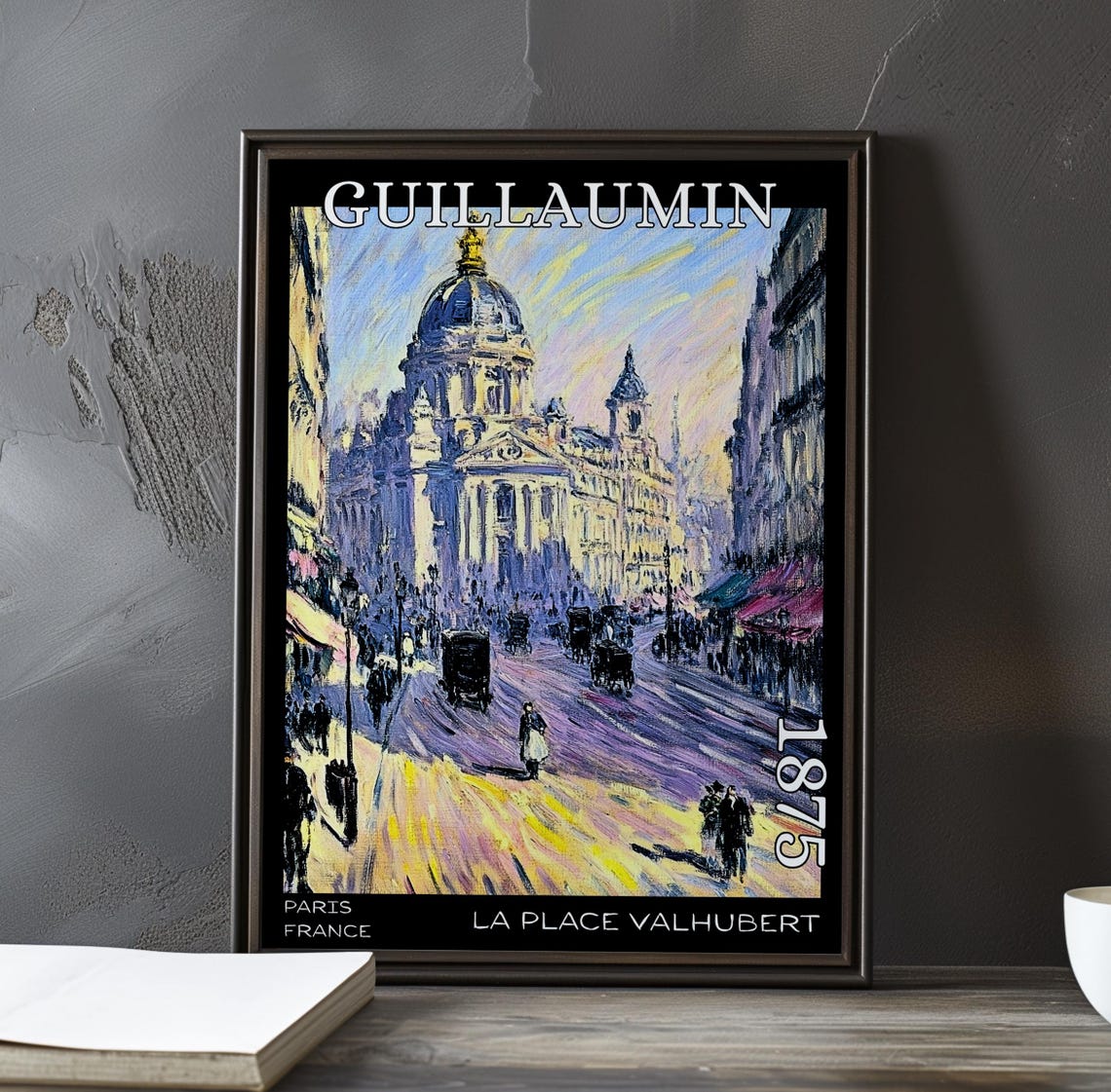 La Place Valhubert 1875 Paris Golden Dome Church View Poster