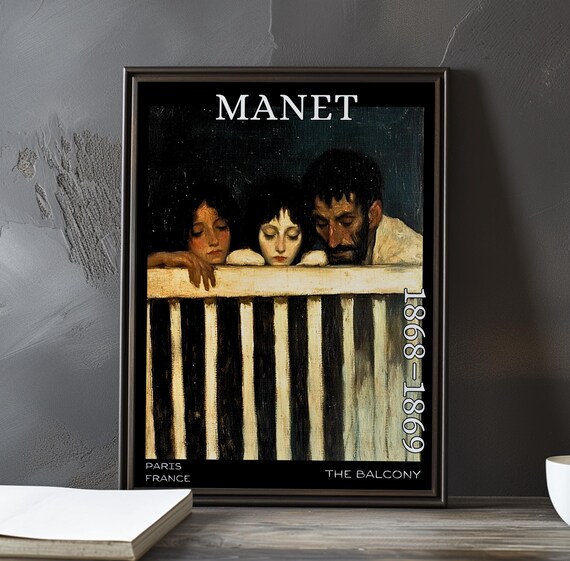 Manet Children at a Striped Railing in Night Light 1868-1869 Poster