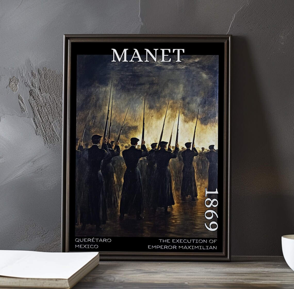 Manet Execution of Emperor Maximilian 1869 Night Firing Squad Art Poster