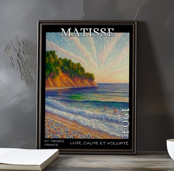Matisse Luxe Calme 1904 St Tropez Sunset Headland Surfers Poster