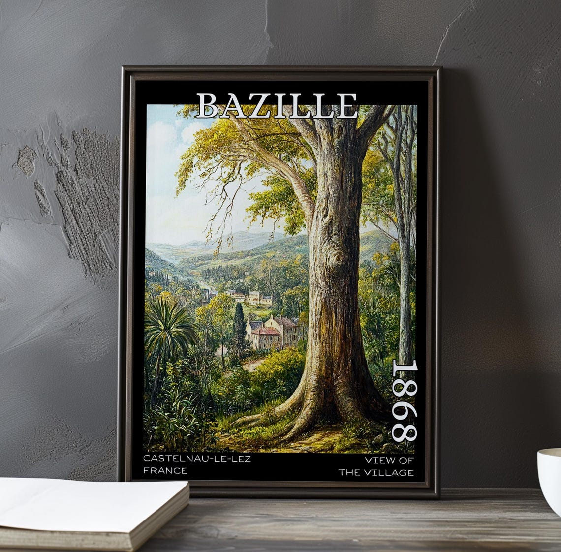 View Of The Village 1868 Frdric Bazille Print Poster French Impressionist Countryside Plein Air Rural Scene 19th Century Art Decor