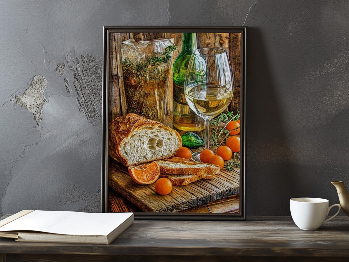 Rustic Still Life, Gustave Courbet Inspired Poster