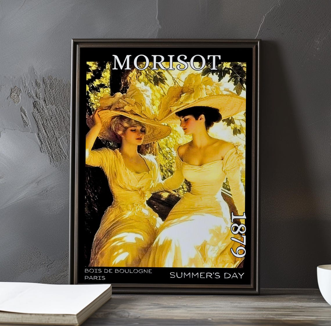 Morisot Summer's Day 1879 Two Women in Straw Hats Under Trees Poster