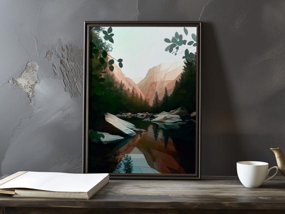 A Mountain Landscape At Dusk Mont Saintevictoire Paul Cezanne Inspired Impressionist Art Print French Natural Still Life Poster