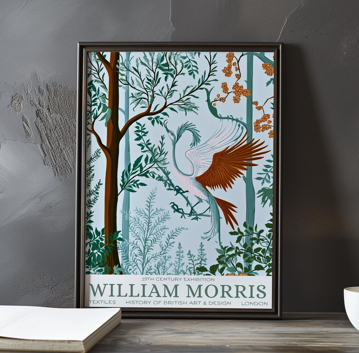 William Morris Crane Pale Blue Woodland Dream Exhibition Poster