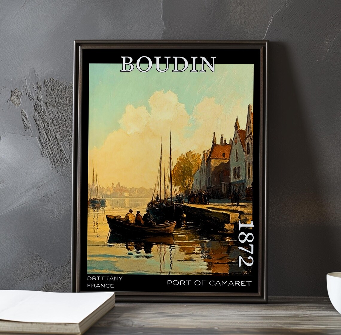Eugene Boudin Port of Camaret Golden Sunset Quay 1872 Poster