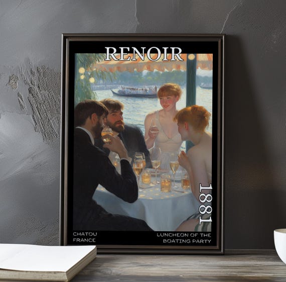 Luncheon Of The Boating Party 1881 Pierreauguste Renoir Print Poster French Impressionism Dining Scene Social Gathering Art