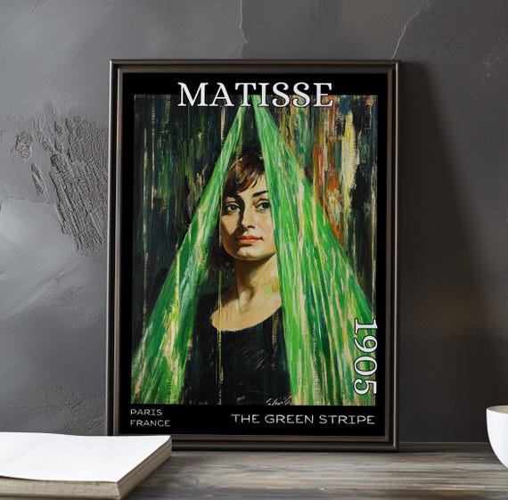 The Green Stripe 1905 Henri Matisse Print Poster Fauvism Portrait Modernist French Post Impressionism Expressive Colour Wall Art Decor