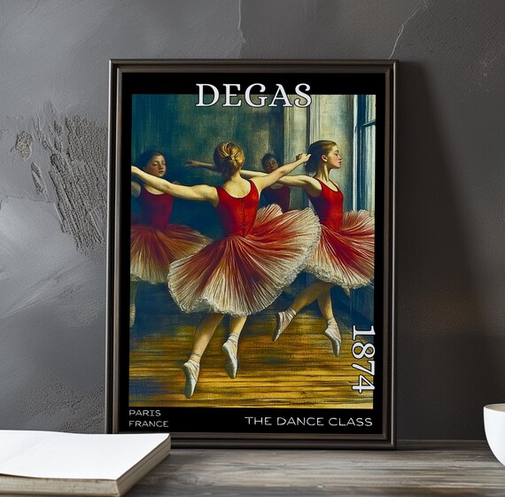 Edgar Degas The Dance Class 1874 Red Tutus Studio Rehearsal Poster