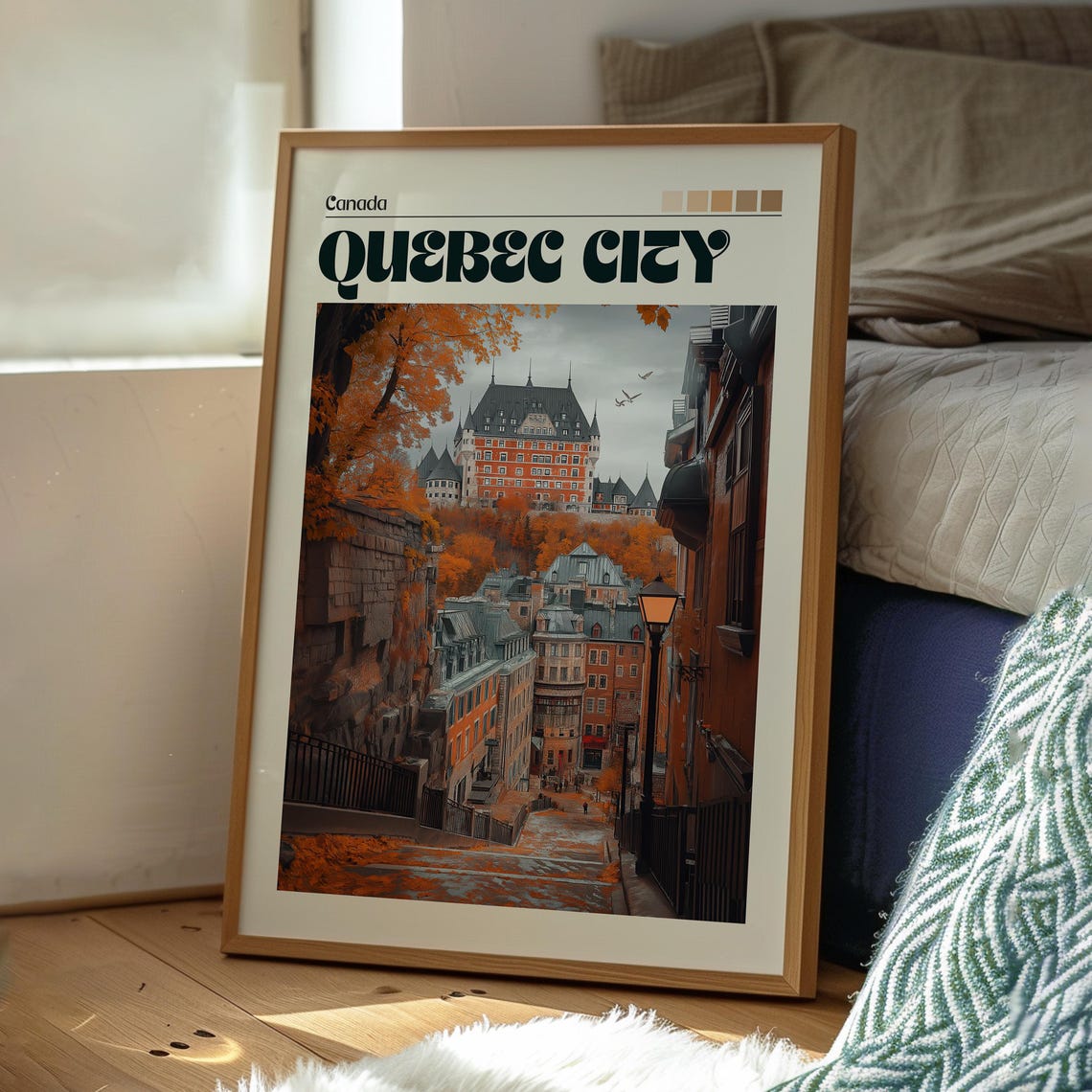 Quebec City Canada Chateau Frontenac Fall Foliage Travel Poster - Image 3