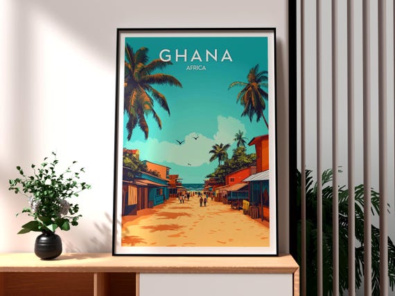 Ghana Poster Print Accra Travel Wall Art Africa African Wildlife City