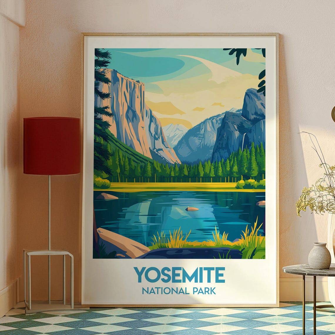 Yosemite National Park Valley Cliffs Lake Vintage Travel Poster - Image 2