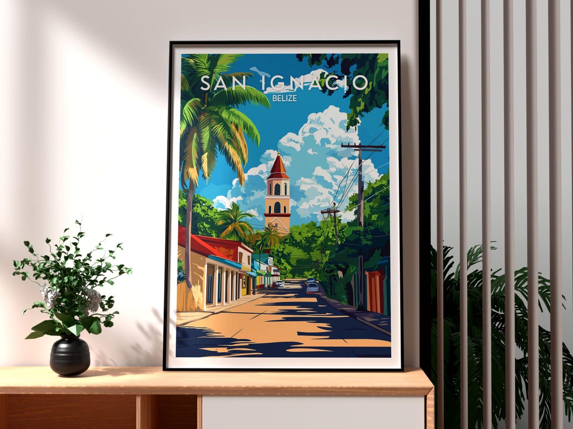 San Ignacio Print Belize Wall Art Coast Travel Central America