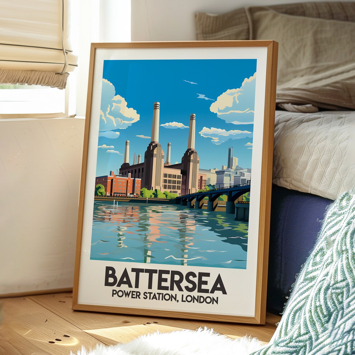 Battersea Power Station London Thames Landmark Travel Poster - Image 3