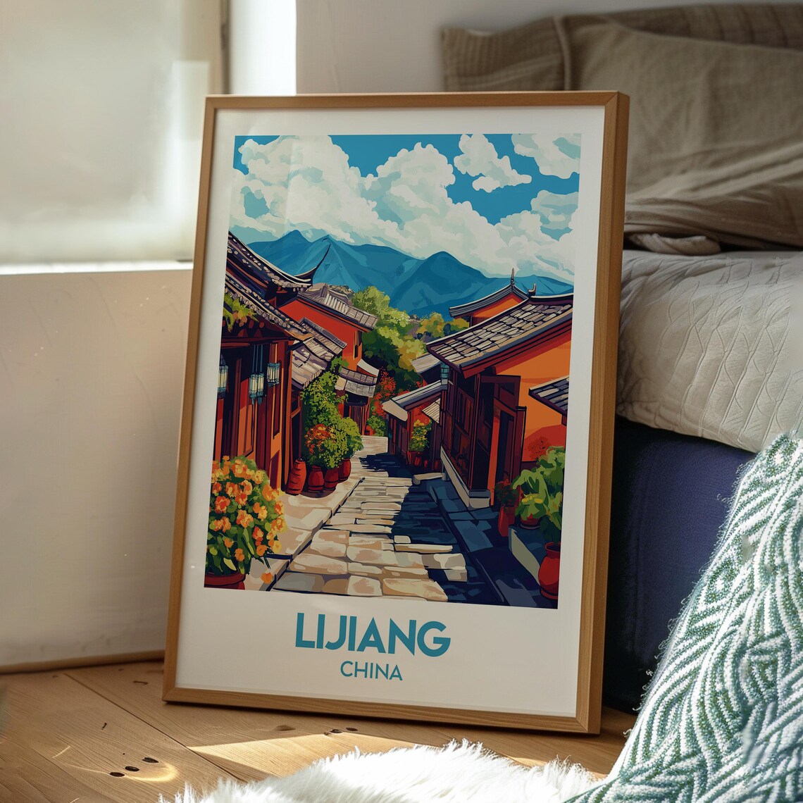 Lijiang China Historic Old Town Cobblestone Street Travel Poster - Image 3