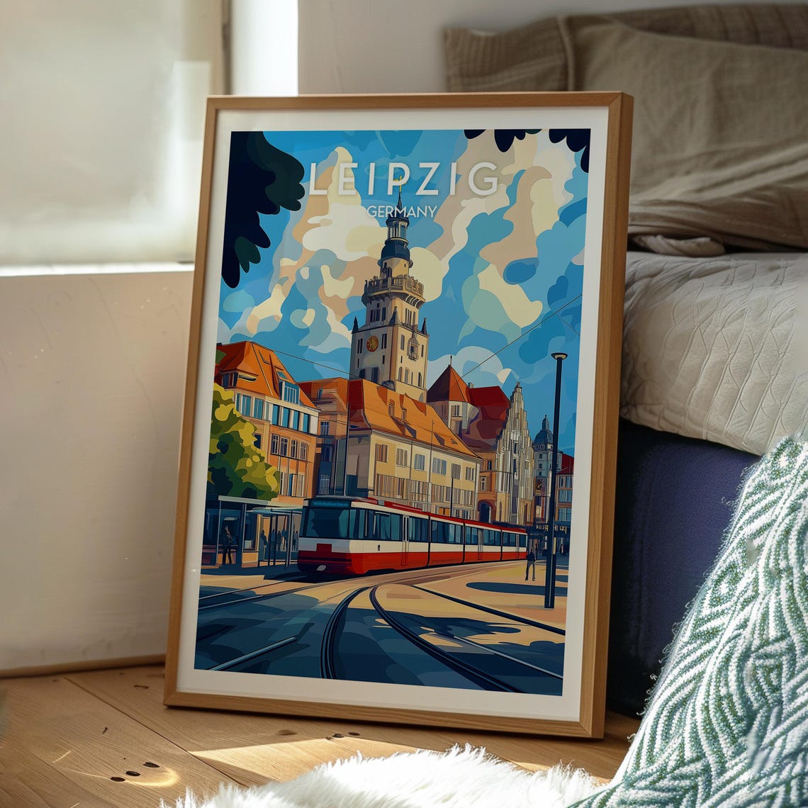 Leipzig Germany Historic Old Town Tram City Square Street Poster - Image 3