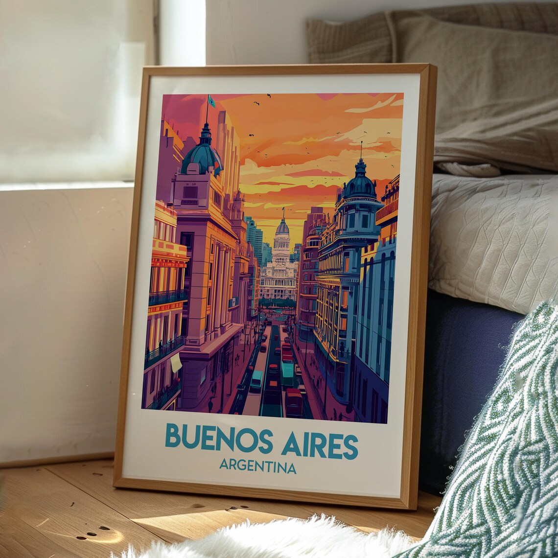 Buenos Aires Argentina Sunset Boulevard Grand Avenue Travel Poster - Image 3