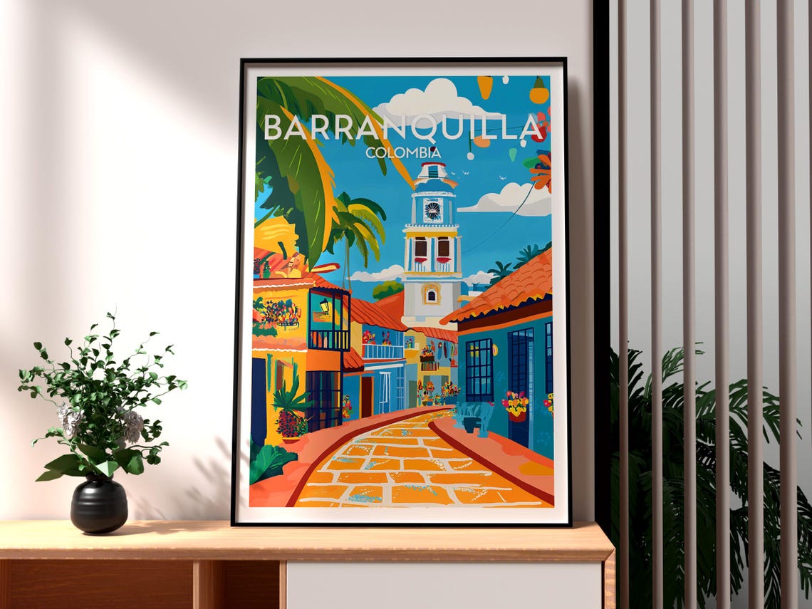 Barranquilla Poster Colombia Travel Print Wall Art Backpacking South America