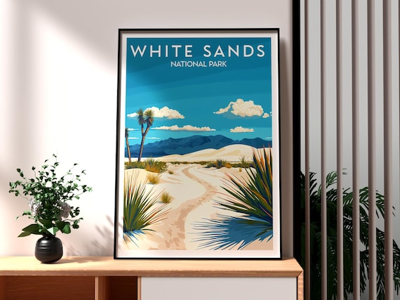 White Sands National Park New Mexico Dunes Yucca Desert Light Poster