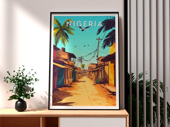 Nigeria Poster Print Lagos Travel Wall Art Africa African Wildlife City
