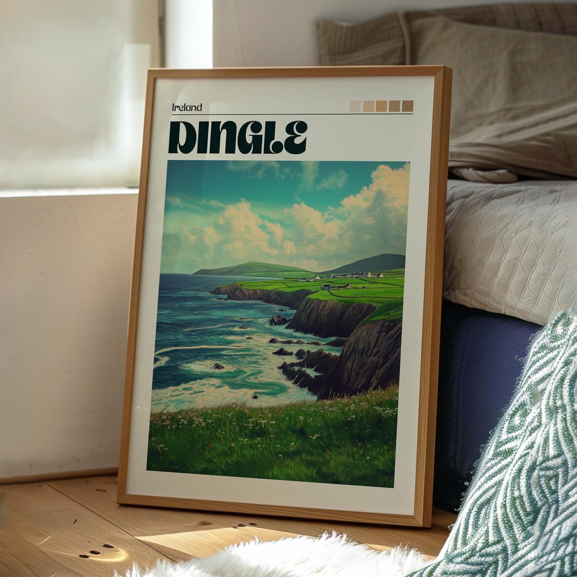 Dingle Ireland Emerald Cliffs Coastline Ocean Waves Travel Poster - Image 3