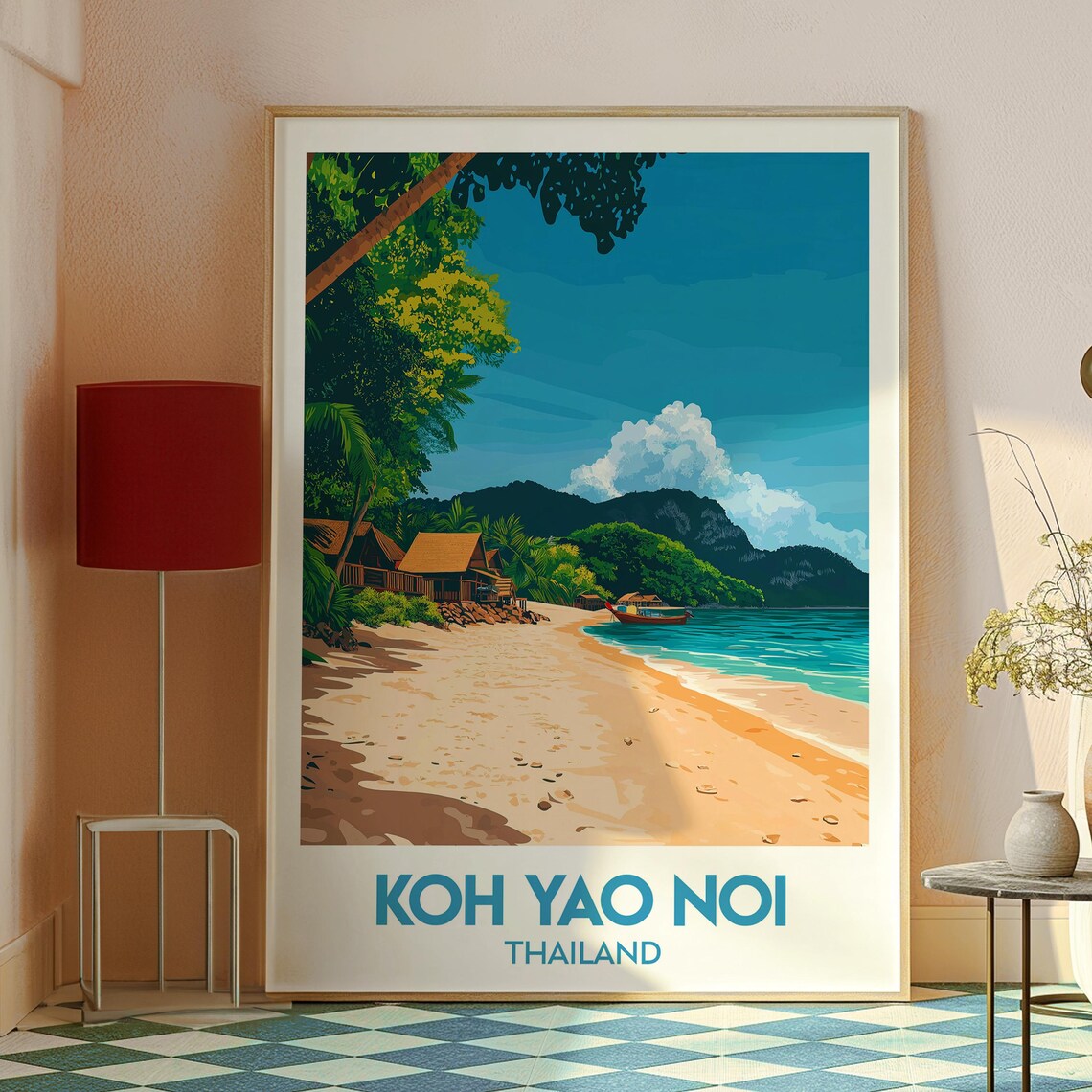 Koh Yao Noi Thailand Tropical Beach Longtail Boat Travel Poster - Image 2