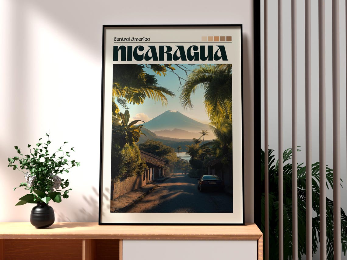 Nicaragua Corn Islands Travel Poster, Central America