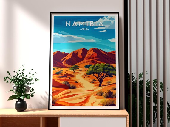 Namibia Windhoek Travel Poster, Africa City Wall Art