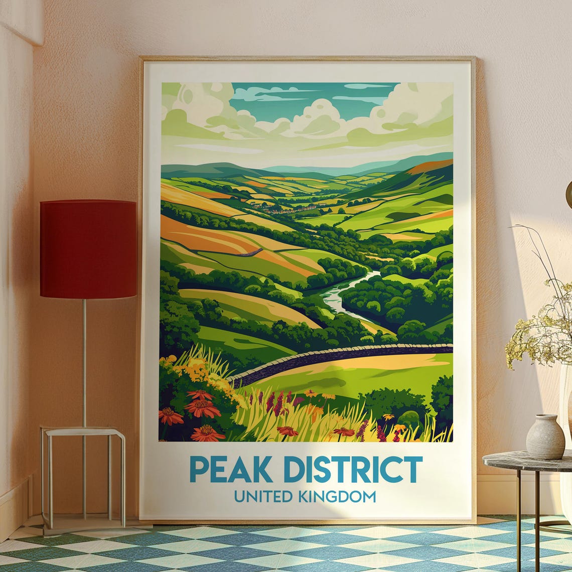 Peak District National Park Rolling Green Hills England Poster - Image 2