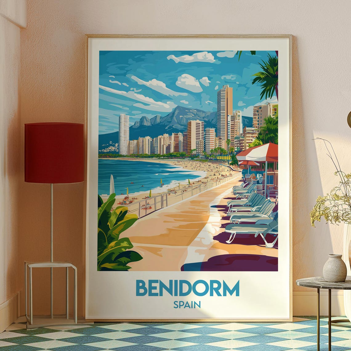 Benidorm Spain Beach Promenade Skyscrapers Seaside Travel Poster - Image 2