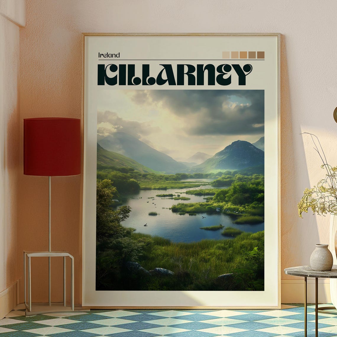 Killarney Ireland Green Lake Valley Mountain Landscape Poster - Image 2