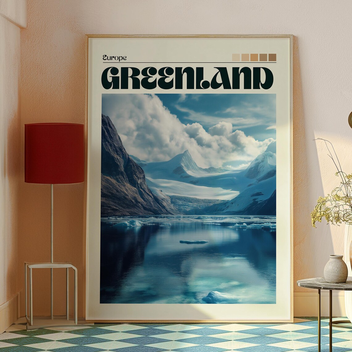 Greenland Arctic Glacier Fjord Dramatic Blue Landscape Poster - Image 2