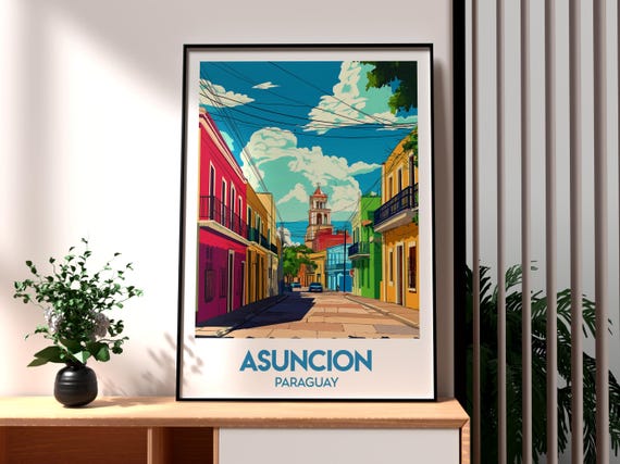 Asuncion Poster Paraguay Art Travel Print Wall Backpacking South America