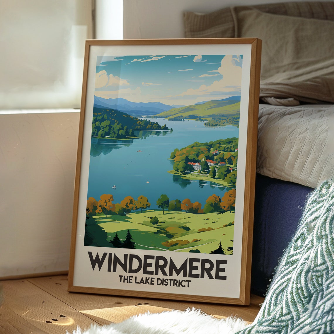 Windermere Print The Lake District Wall Art Poster Travel Uk Countryside Hiking - Image 3
