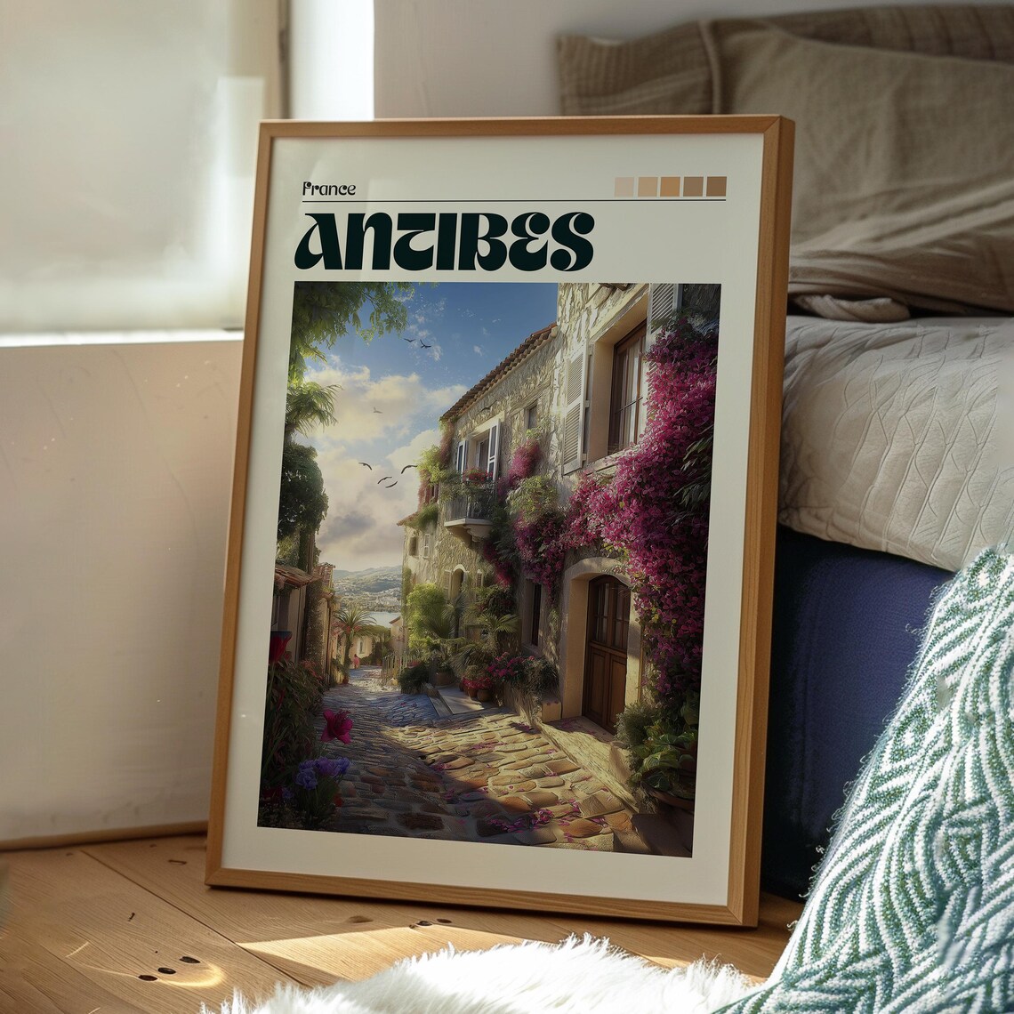 Antibes France Riviera Old Town Street Vintage Travel Poster - Image 3