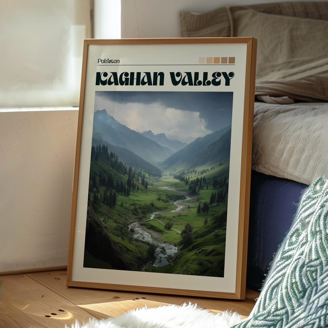 Kaghan Valley Pakistan Green Stream Mountains Scenic Travel Poster - Image 3