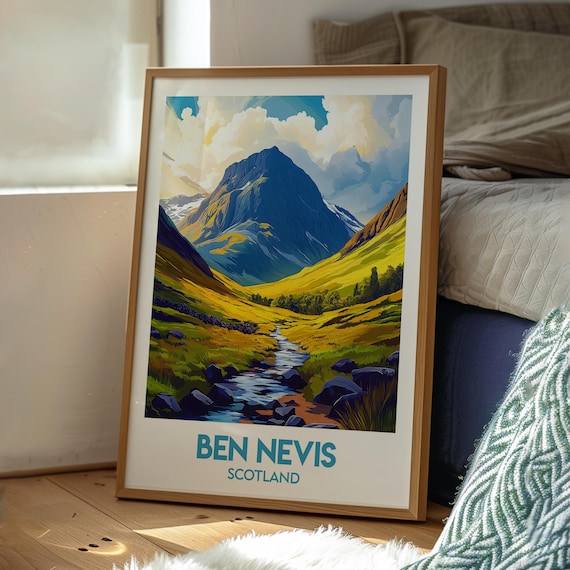 Ben Nevis Scotland Highland Mountain Stream Golden Valley Poster