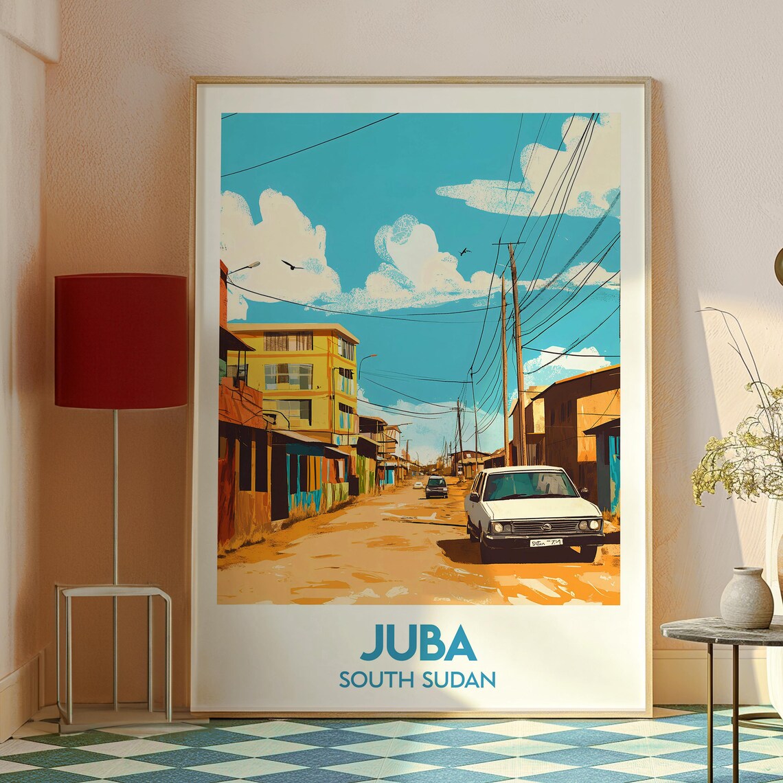 Juba South Sudan Street Scene Cars Dusty Road Africa Travel Poster - Image 2