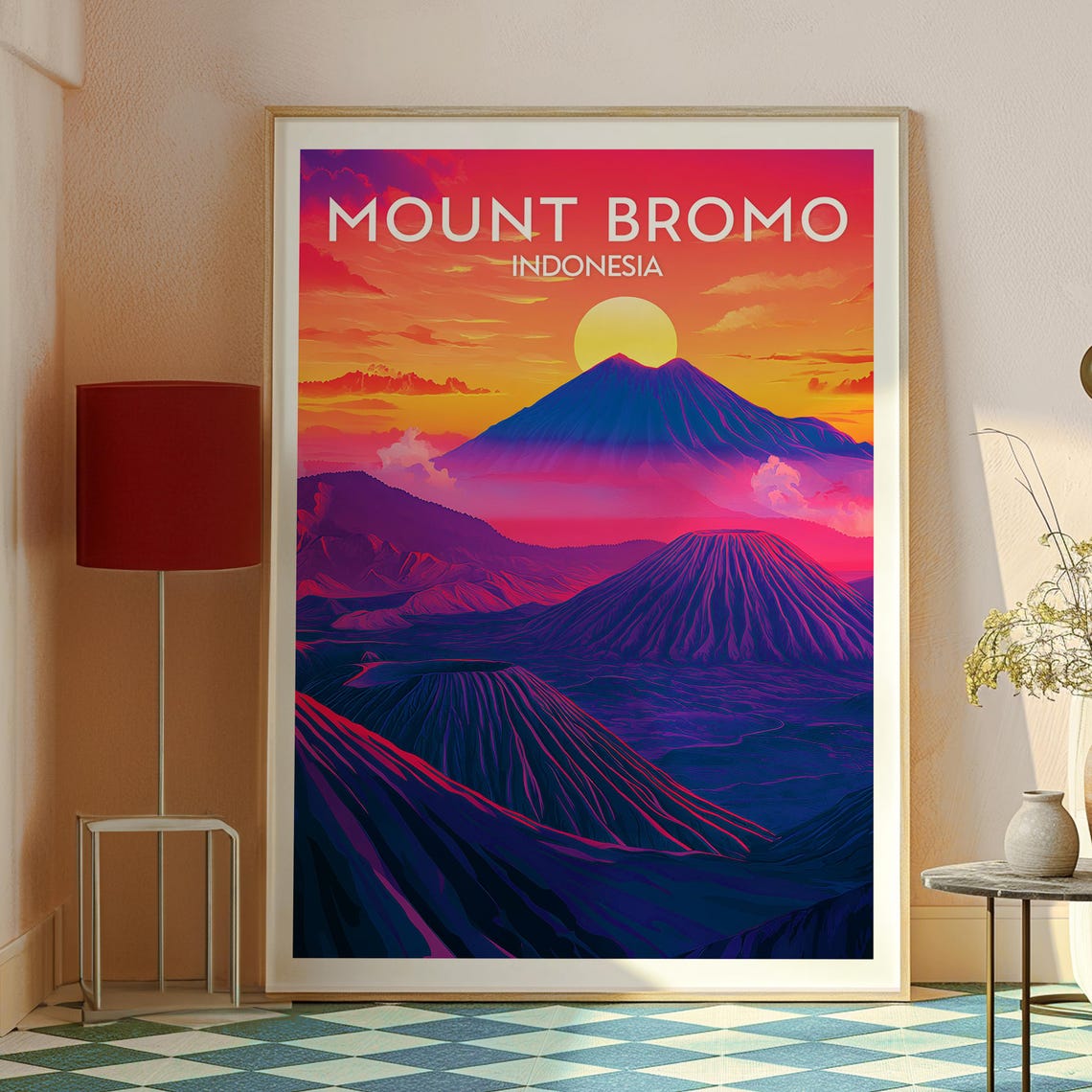 Mount Bromo Travel Print Hiking Wall Art East Java Indonesia Poster Backpacking Gift - Image 2