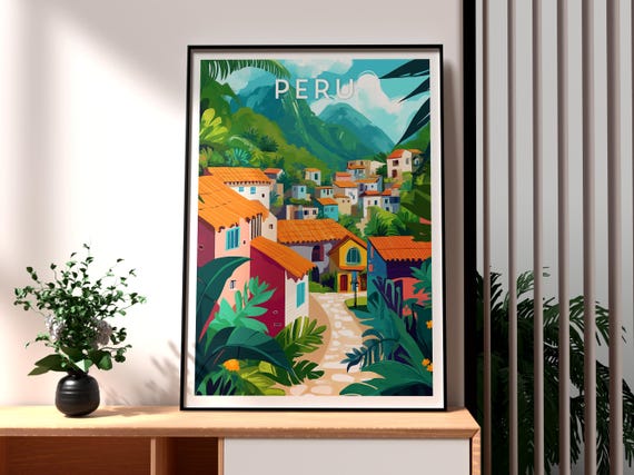 Peru Poster Art Travel Print Wall Lima Backpacking South America
