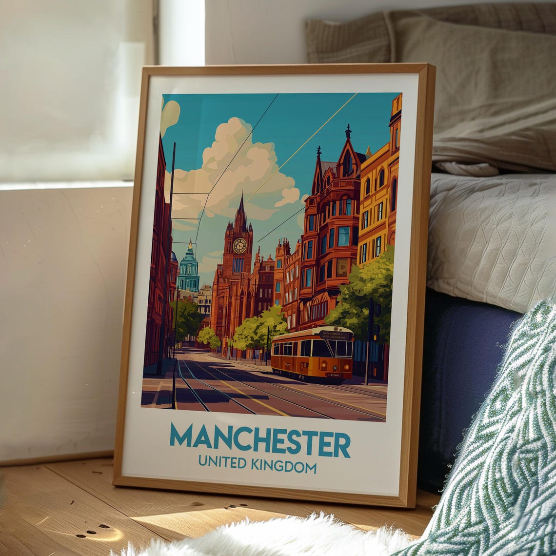 Manchester Travel Poster, City Wall Art Print - Image 3
