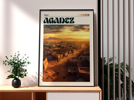 Agadez Poster Niger Print Travel Art Africa Wall City